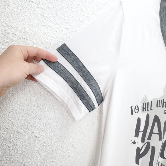 NWT Disney Store Park Ringer Style "Happy Place" Mickey Mouse Graphic Tee Shirt - Picture 7 of 10